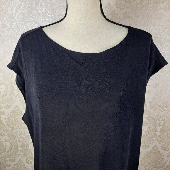 Traveler's by Chico's Size 3 (US L) Black Sleeveless Tunic Top Side Vents NWT - Picture 2 of 12